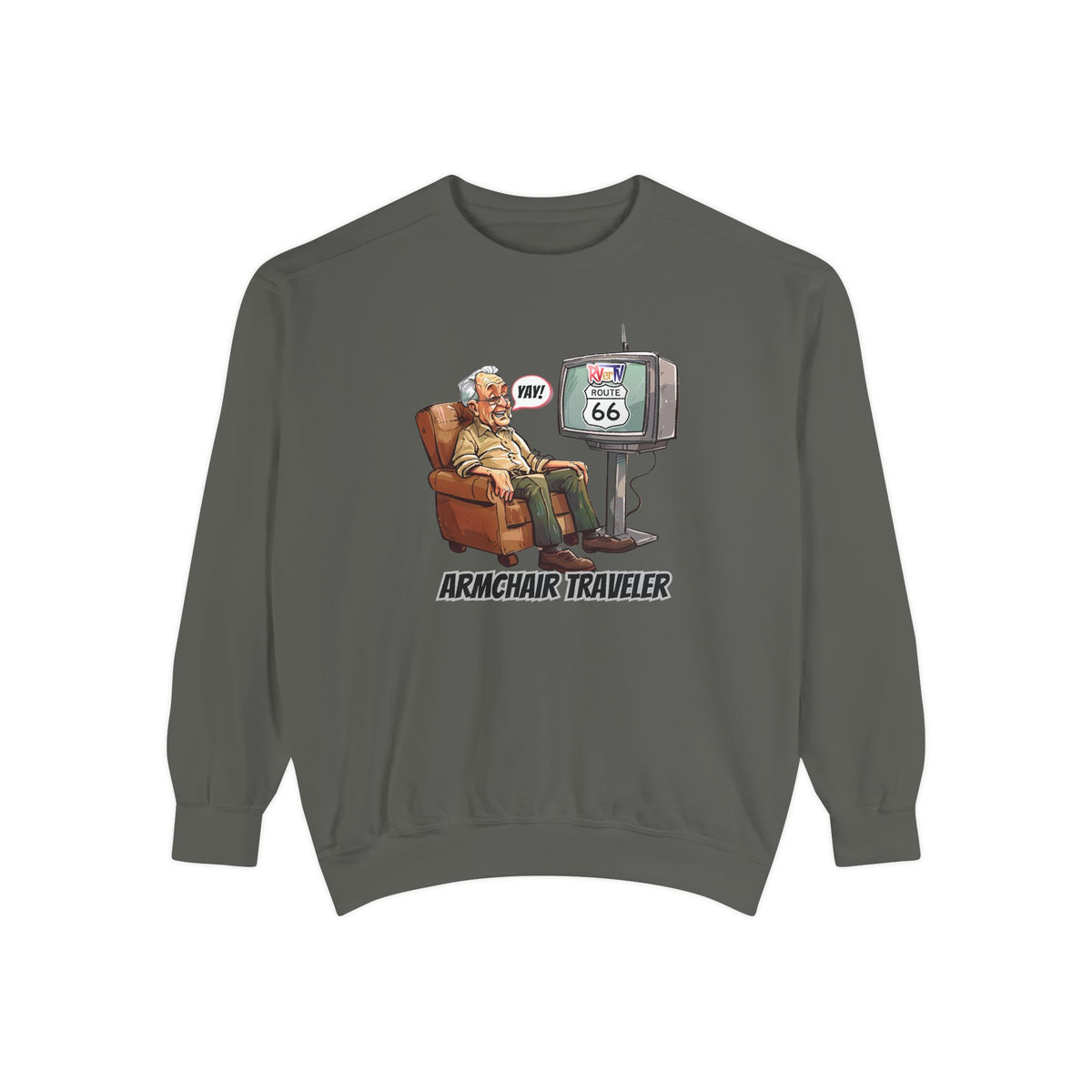 Armchair Traveler Grandpa Sweatshirt (original design)