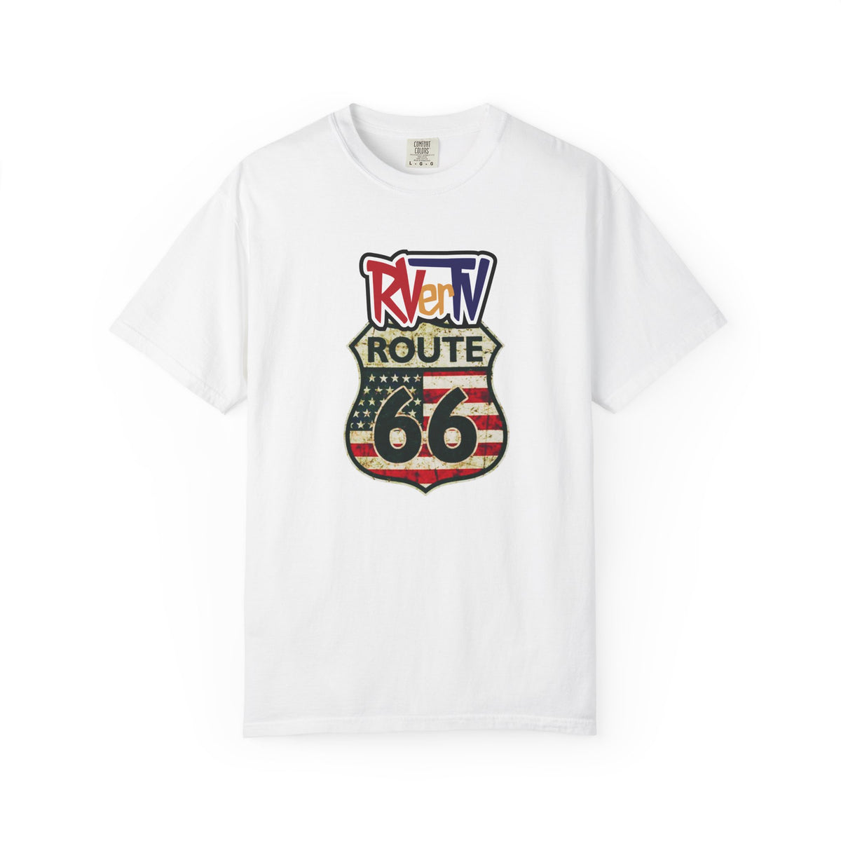 Route 66 With Flag - T-shirt