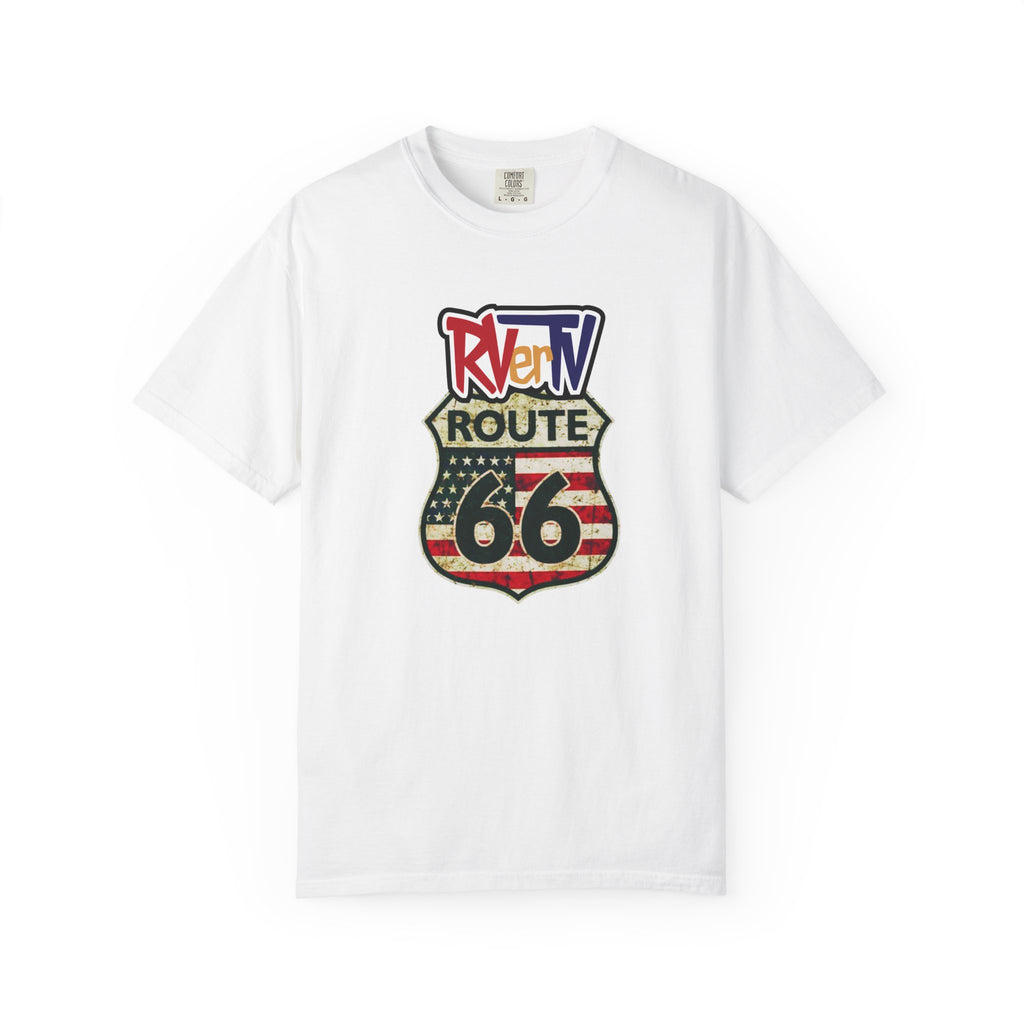 Route 66 With Flag - T-shirt