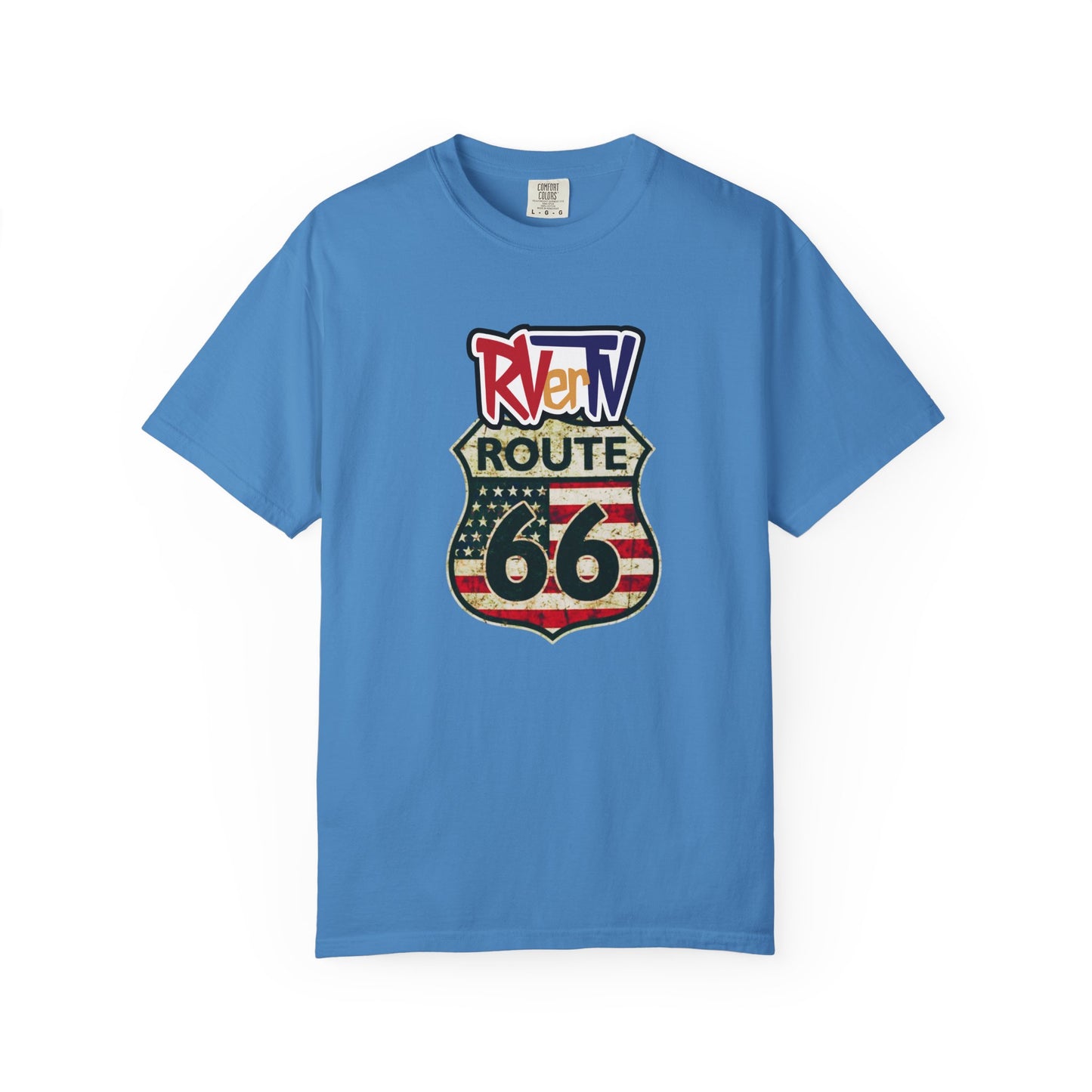 Route 66 With Flag - T-shirt