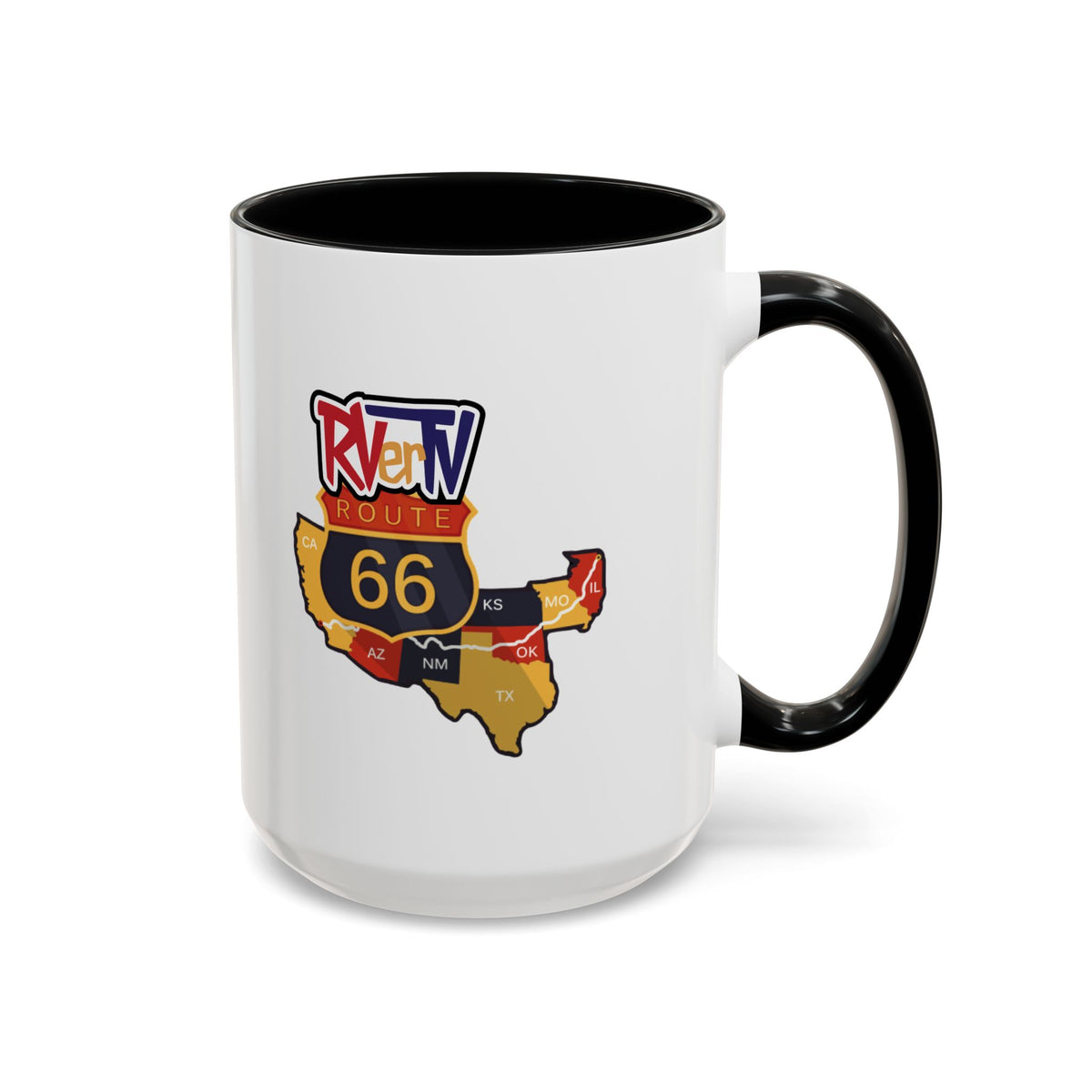 RVerTV with Route 66 Map - Coffee Mug