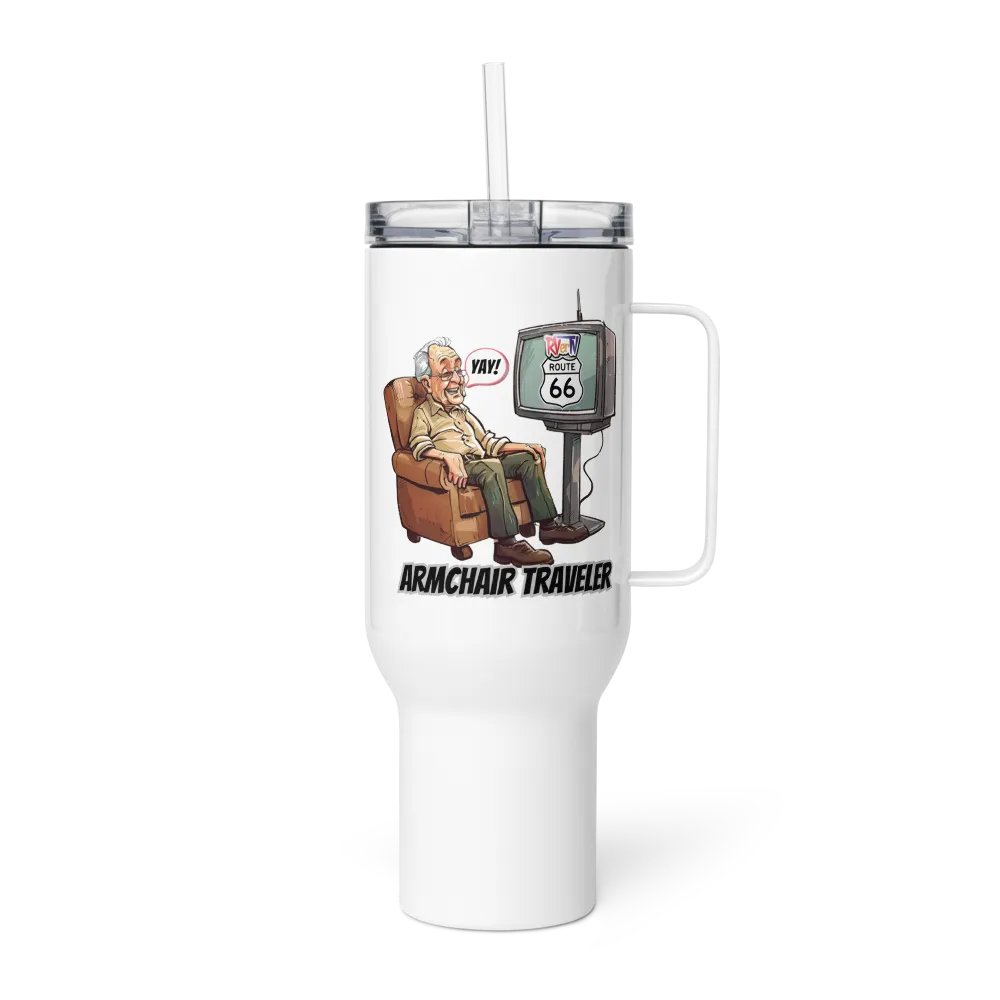 Armchair Traveler Grandpa - Travel Mug with Handle