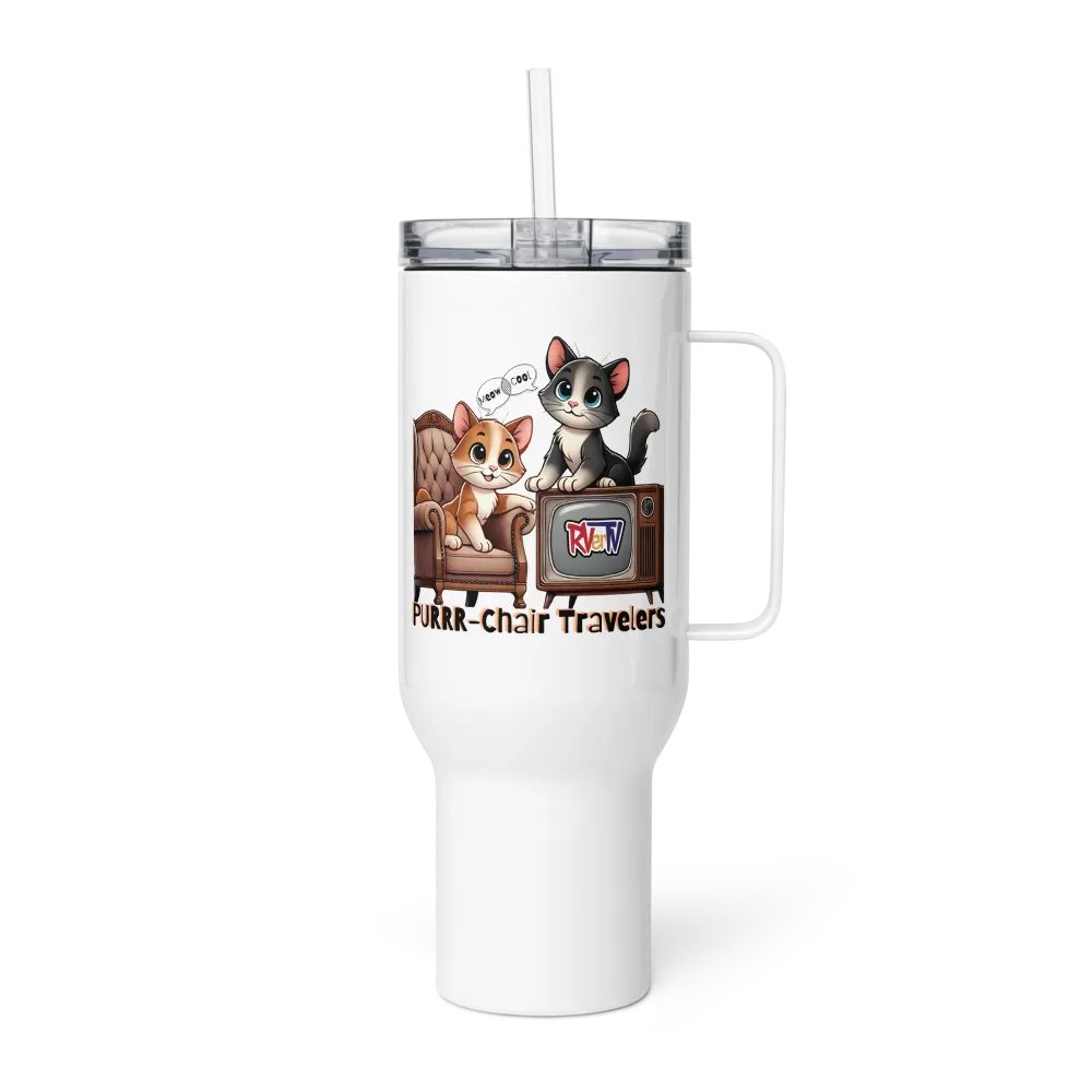 Purrr-Chair Travelers - Travel Mug with Handle