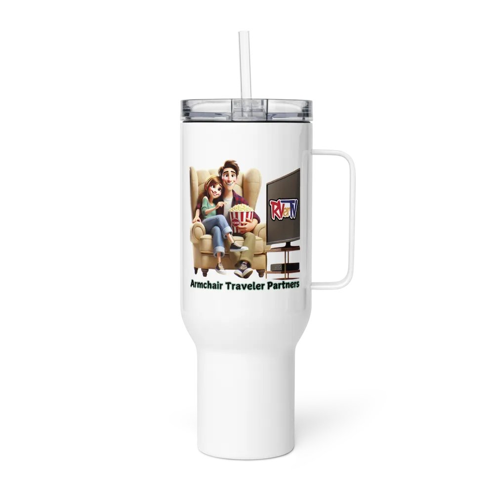 Armchair Traveler Partners - Travel Mug with Handle