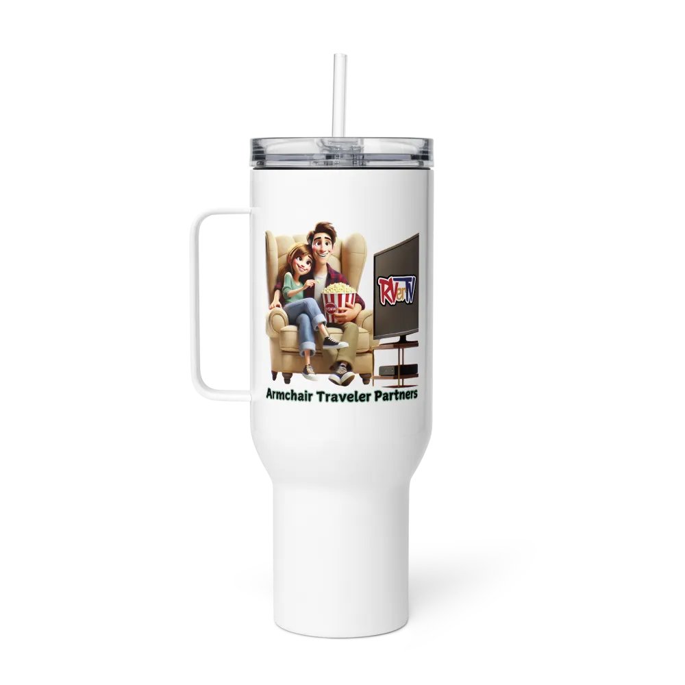 Armchair Traveler Partners - Travel Mug with Handle