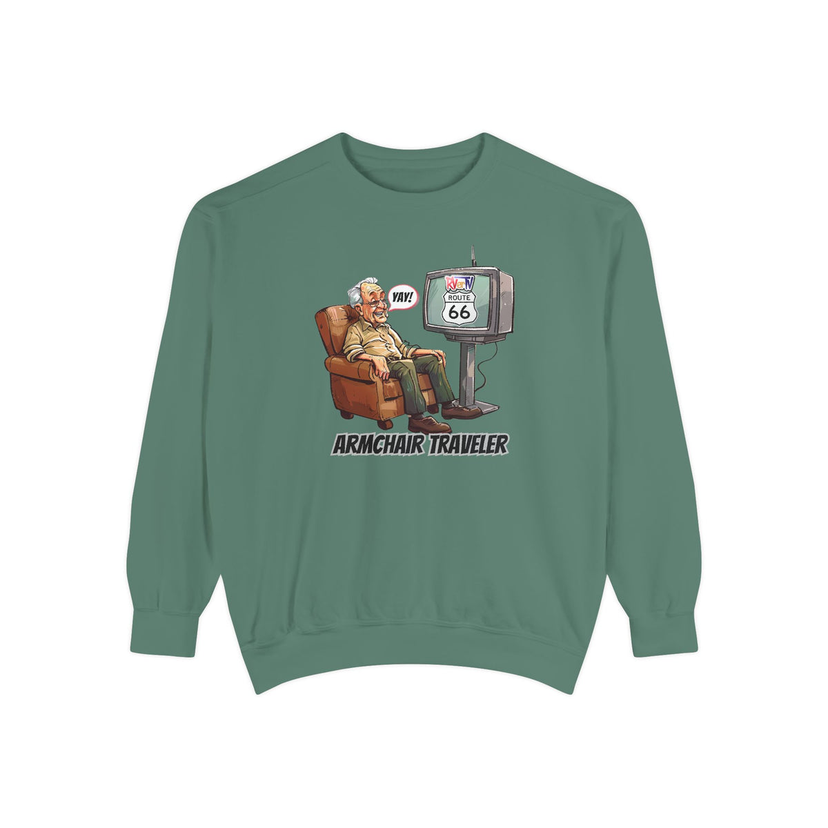 Armchair Traveler Grandpa Sweatshirt (original design)