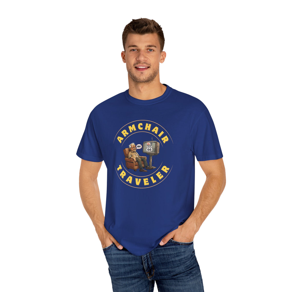 Armchair Traveler Grandpa - T-shirt (new design)