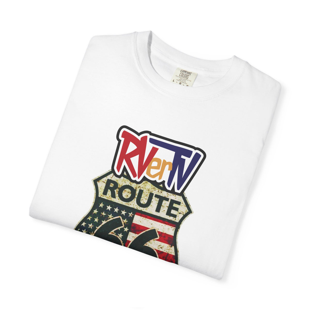 Route 66 With Flag - T-shirt
