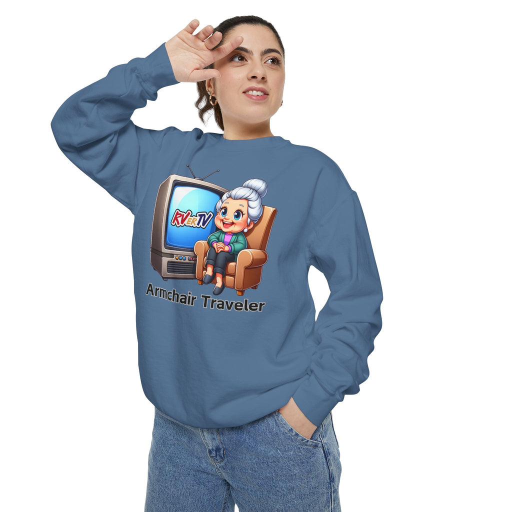 Armchair Traveler Grannie Sweatshirt (original design)