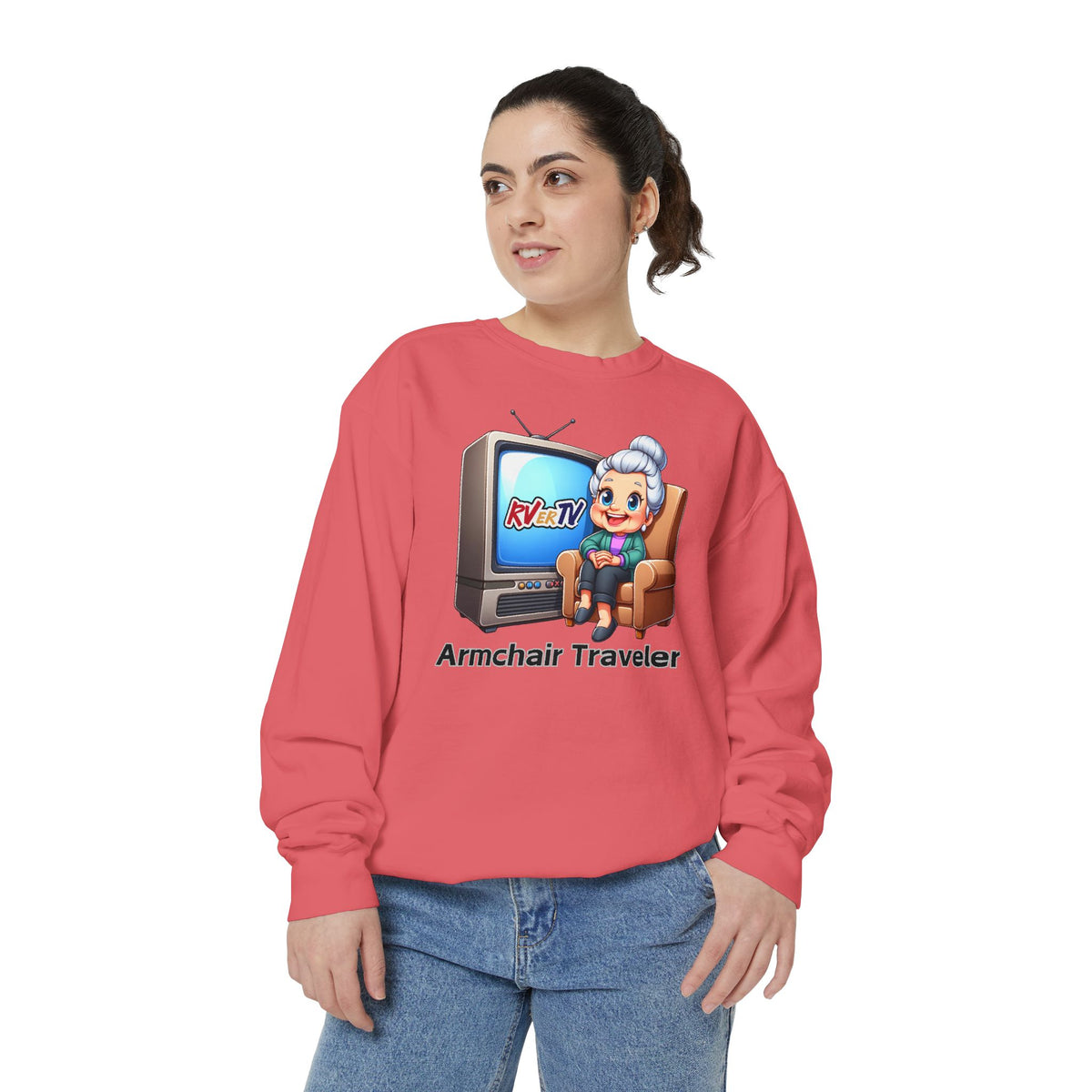 Armchair Traveler Grannie Sweatshirt (original design)