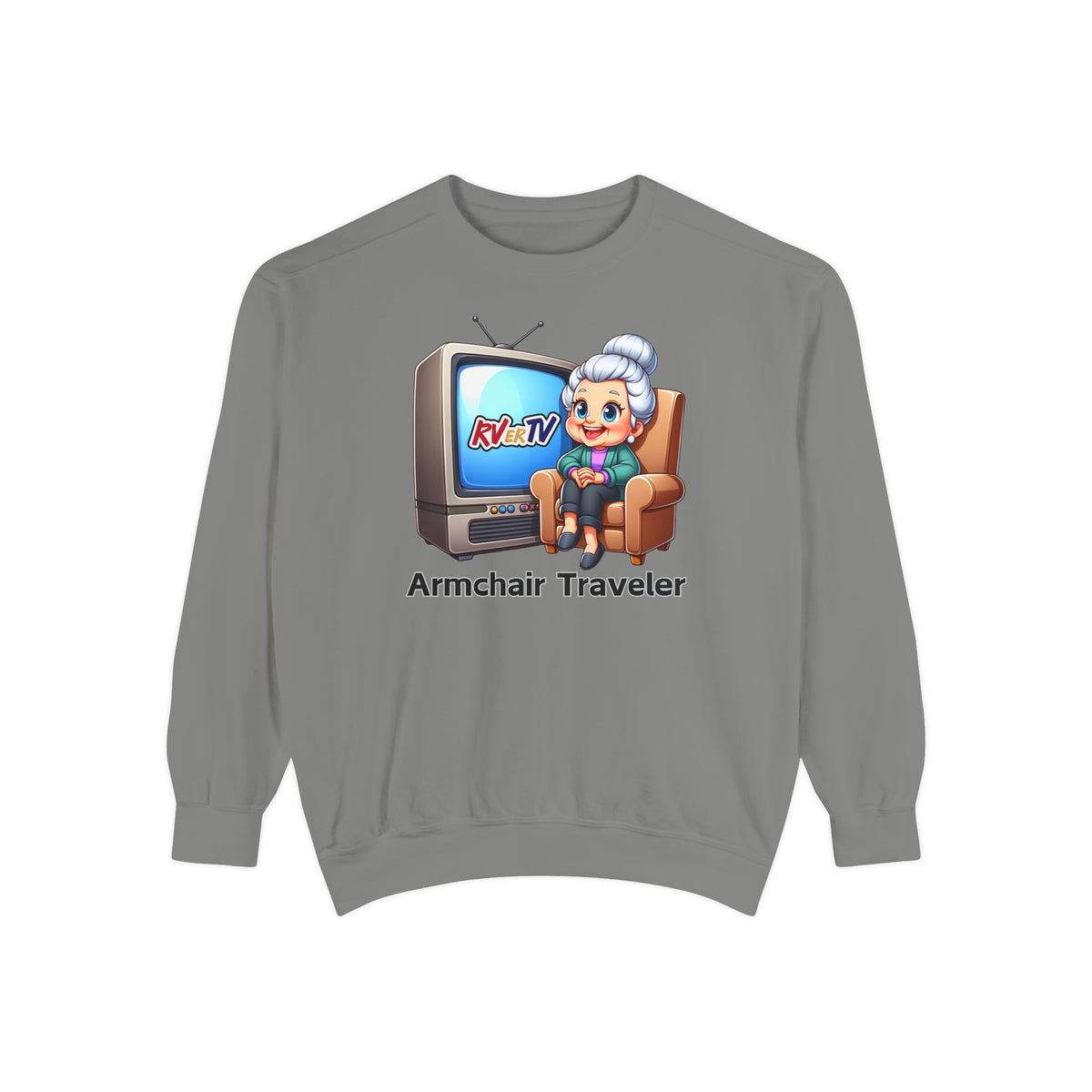 Armchair Traveler Grannie Sweatshirt (original design)