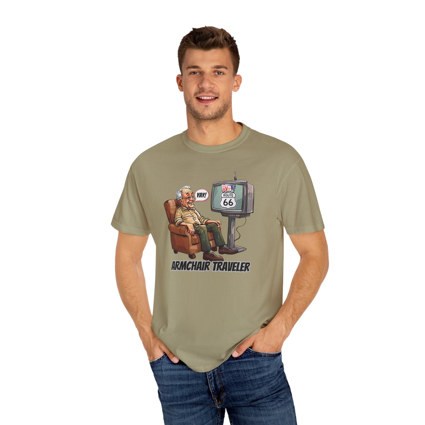 Armchair Traveler Grandpa- T-shirt (original design)