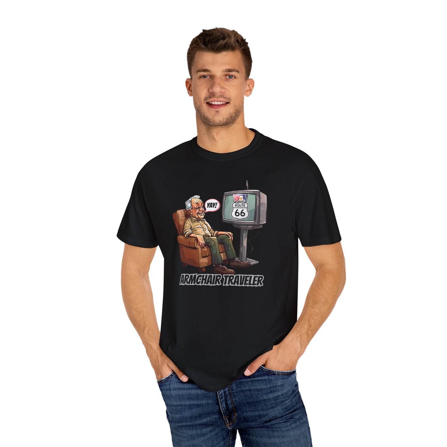 Armchair Traveler Grandpa- T-shirt (original design)