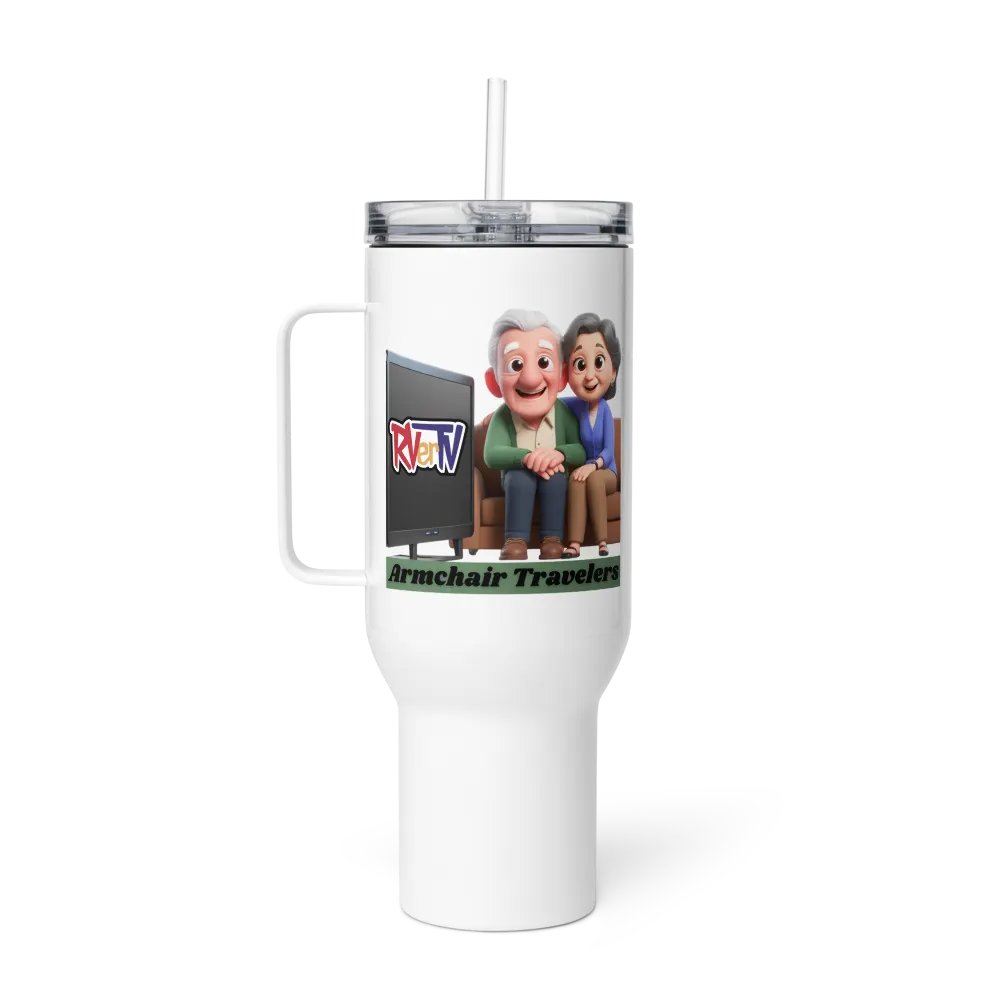 Armchair Traveler Couple - Travel Mug with Handle