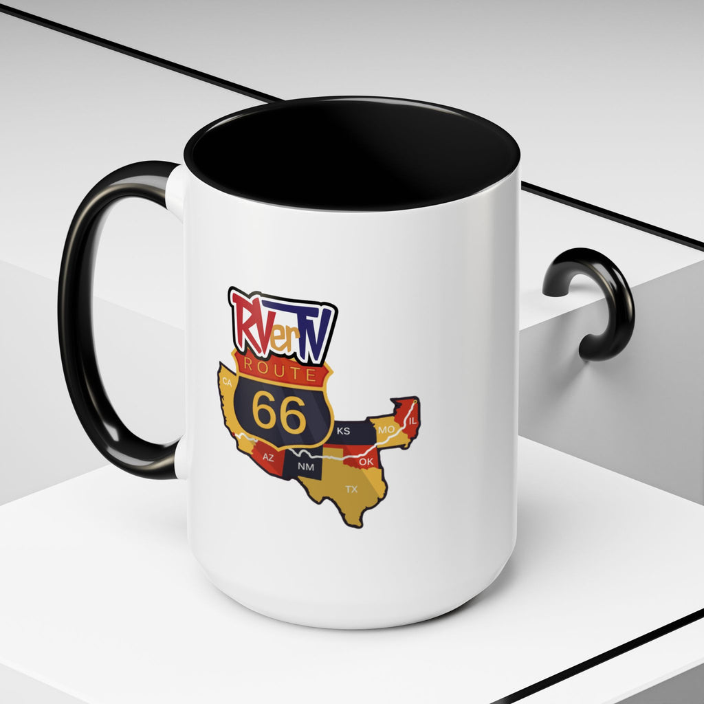 RVerTV with Route 66 Map - Coffee Mug