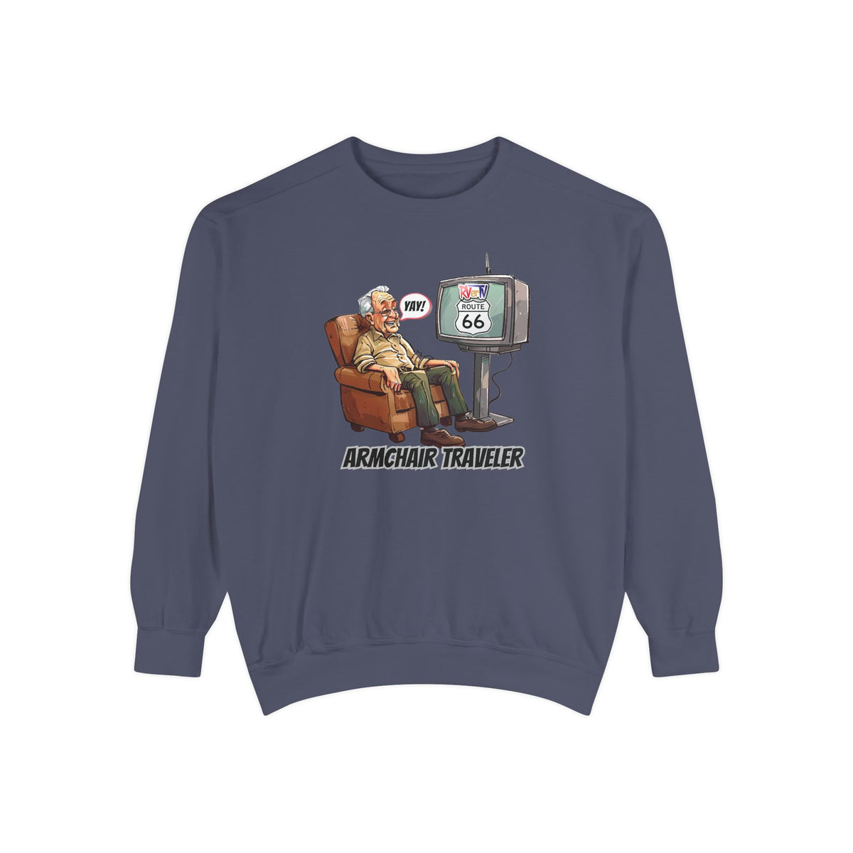 Armchair Traveler Grandpa Sweatshirt (original design)