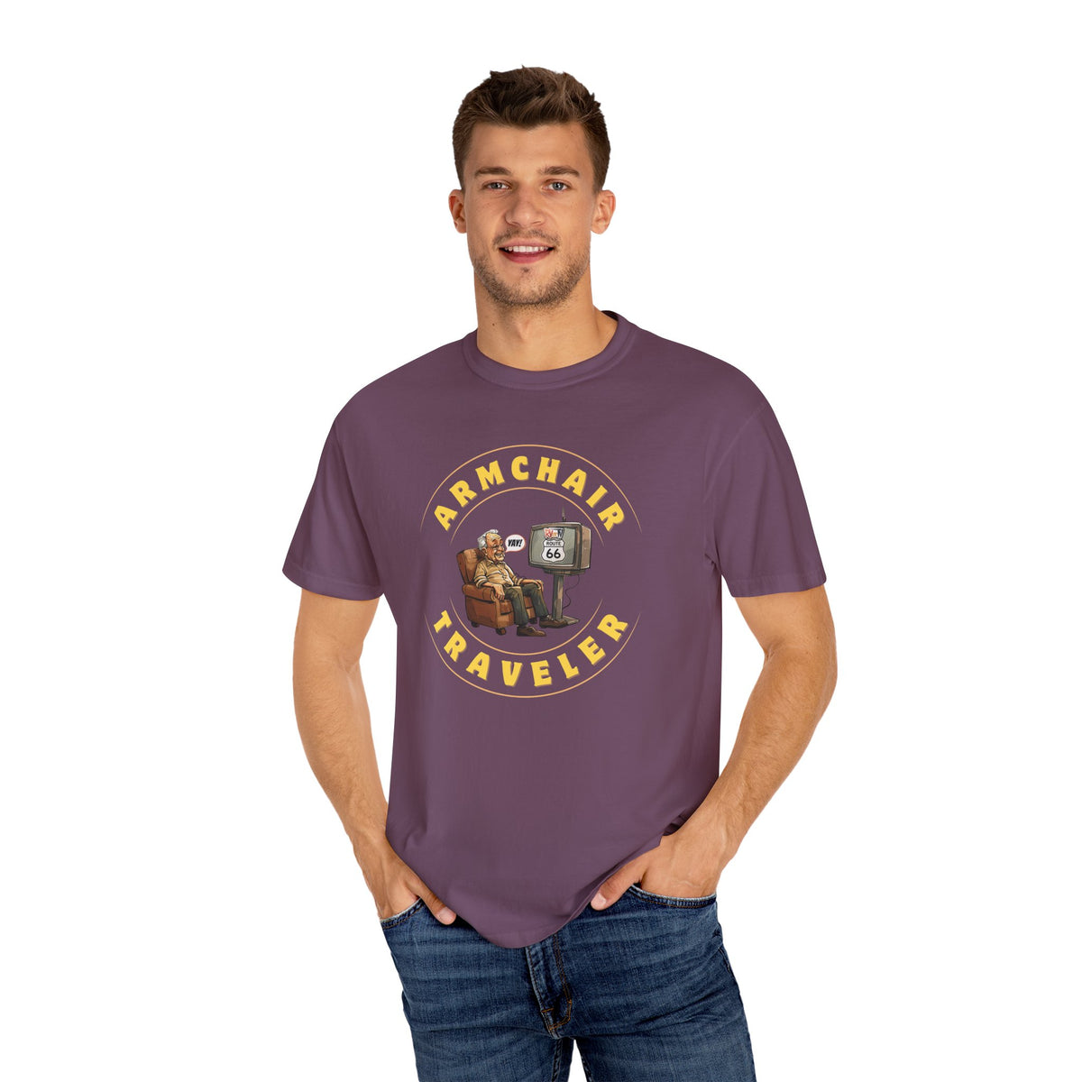 Armchair Traveler Grandpa - T-shirt (new design)