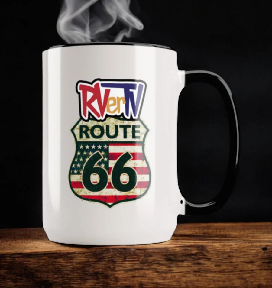 Route 66 Flag Emblem - Coffee Mug