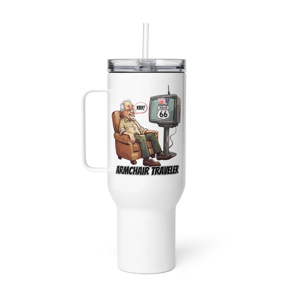 Armchair Traveler Grandpa - Travel Mug with Handle