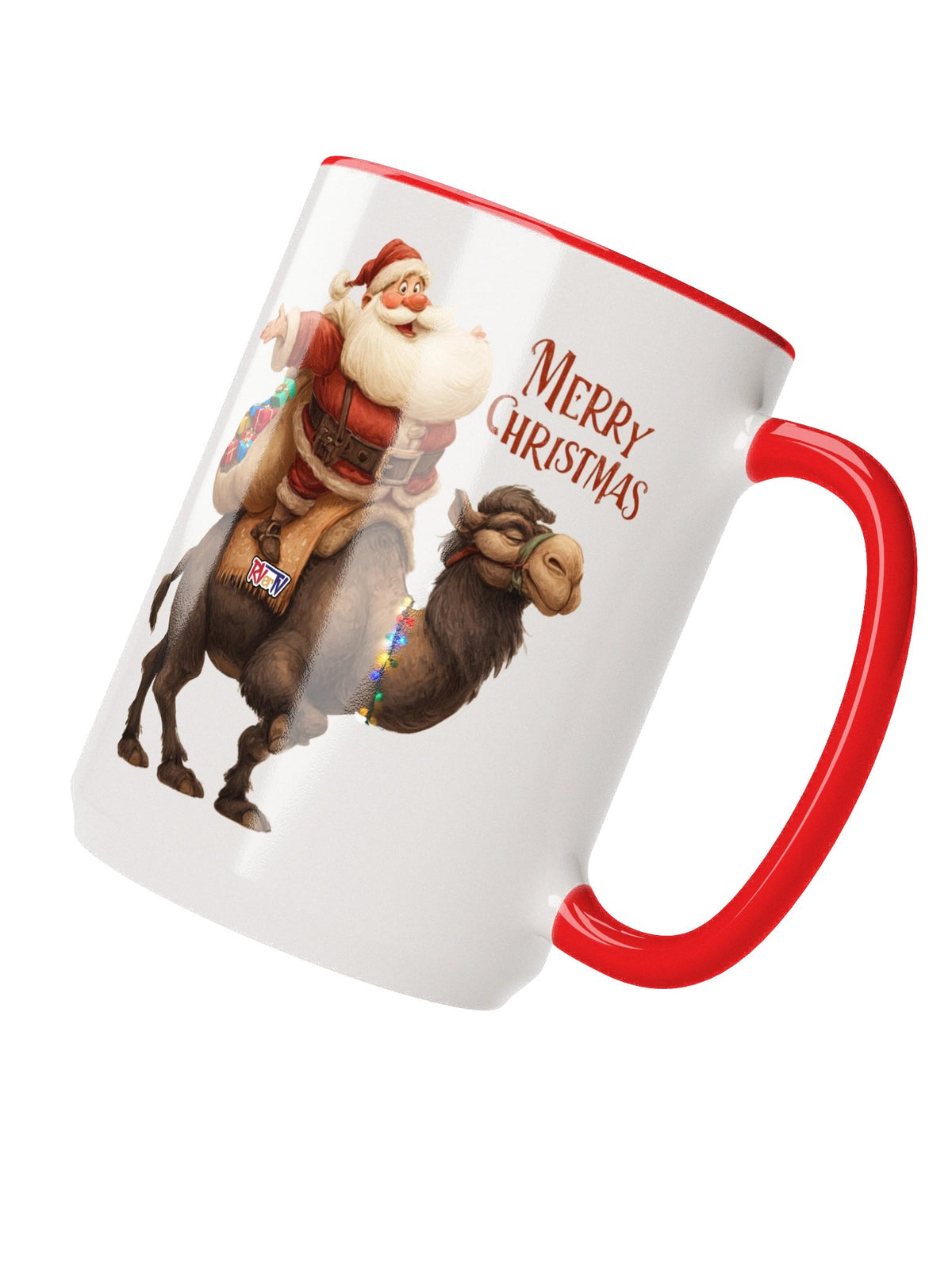 RVerTV Christmas Santa on Camel Coffee Mug