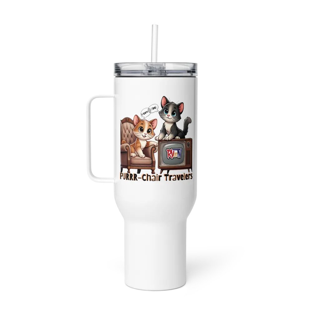 Purrr-Chair Travelers - Travel Mug with Handle