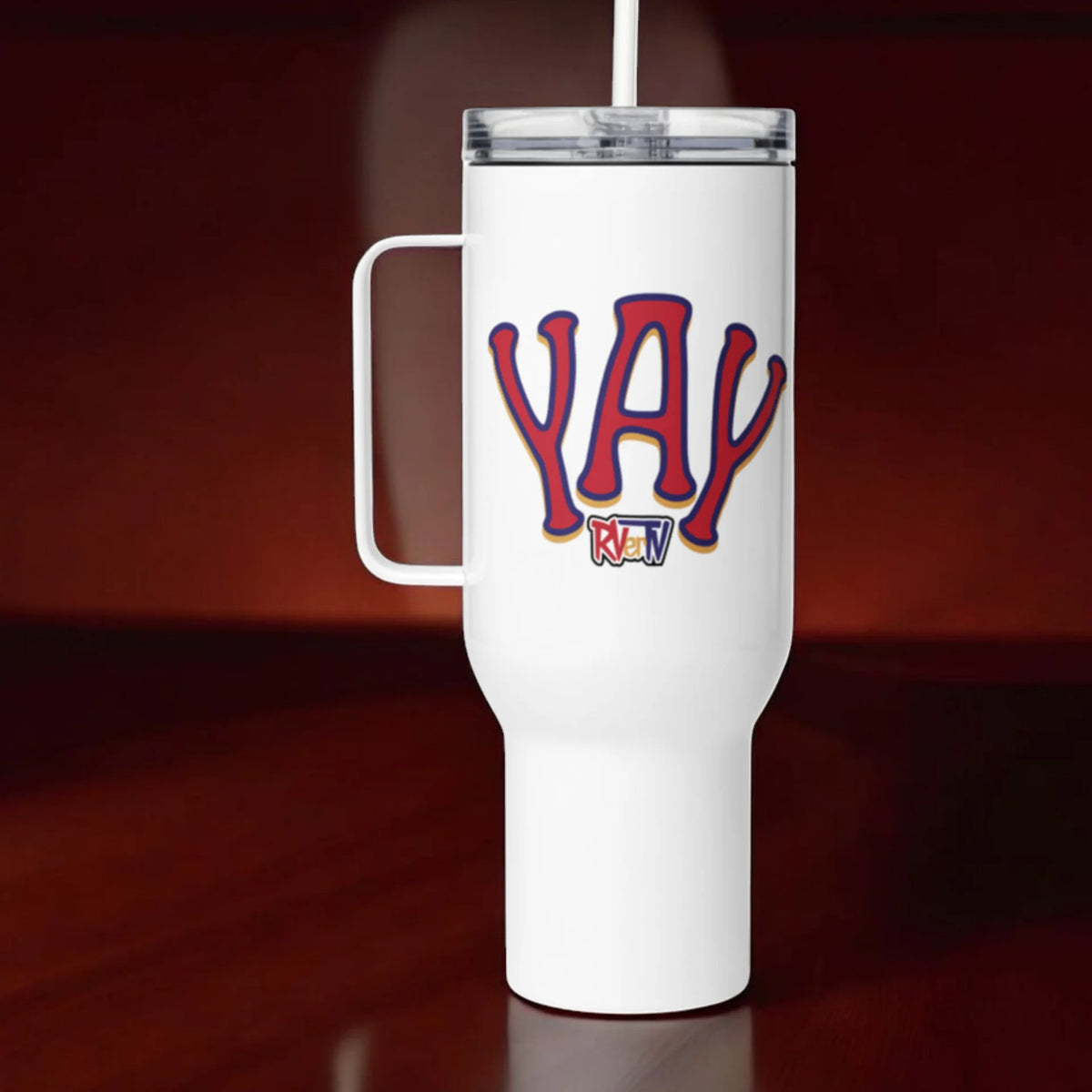 YAY RVerTV - Travel Mug with Handle