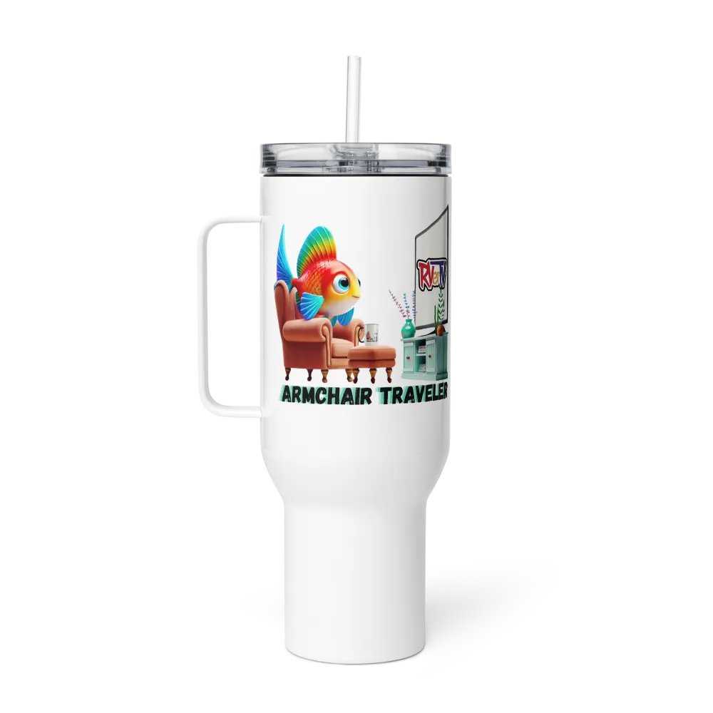 Armchair Traveler Fish - Travel Mug with Handle