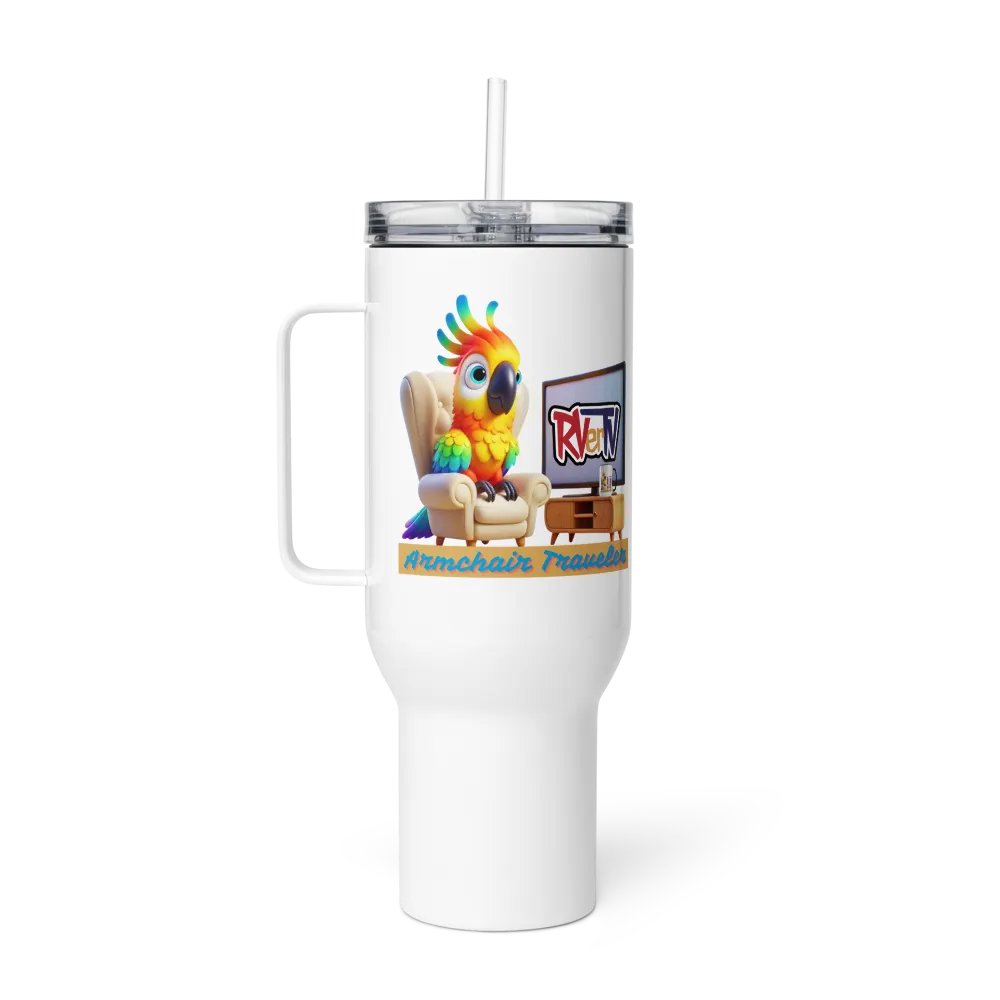 Armchair Traveler Bird - Travel Mug with Handle