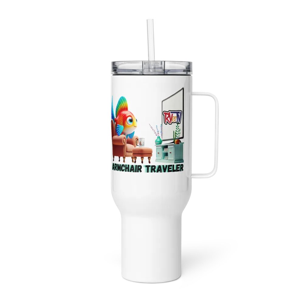 Armchair Traveler Fish - Travel Mug with Handle