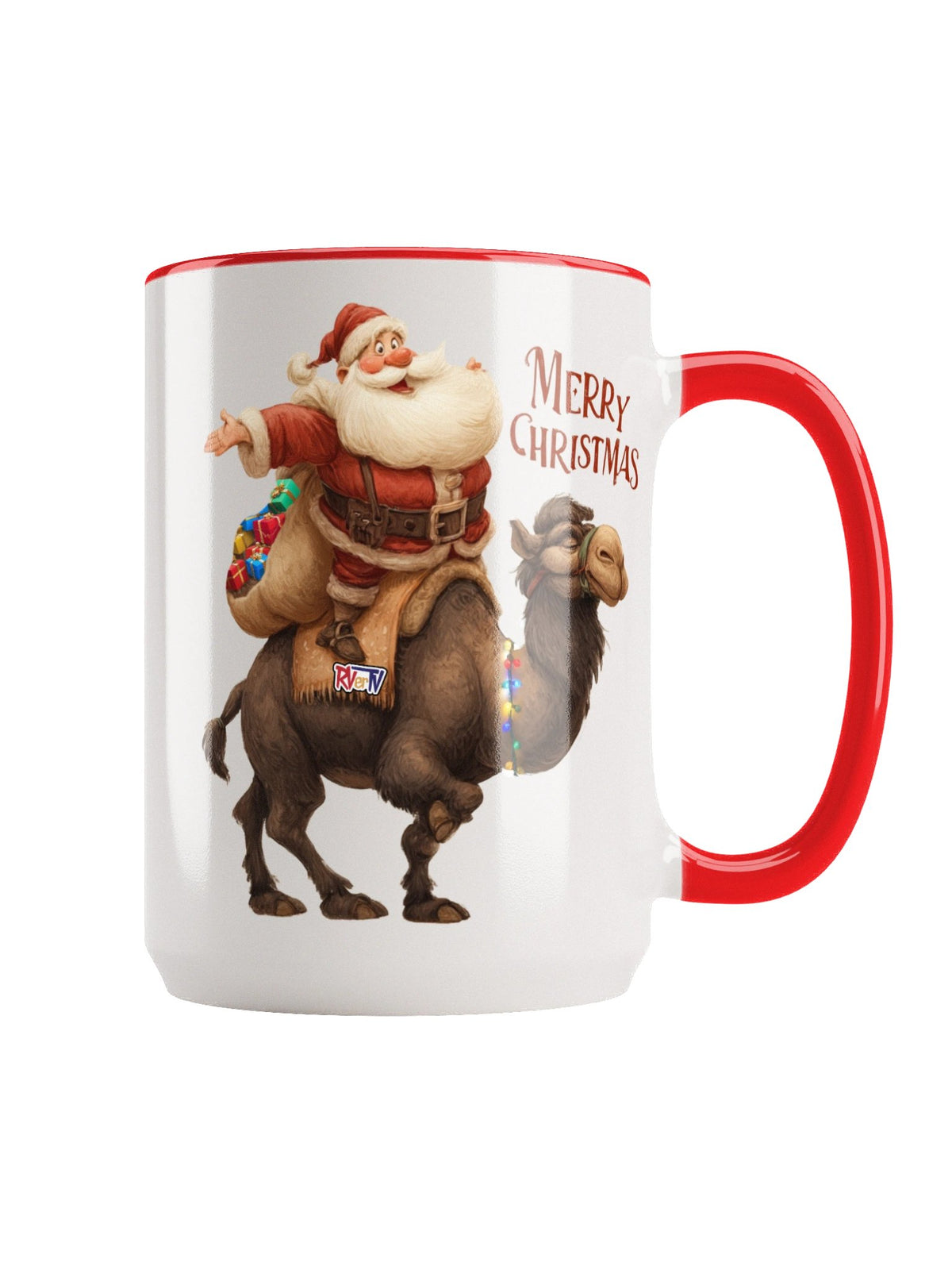 RVerTV Christmas Santa on Camel Coffee Mug