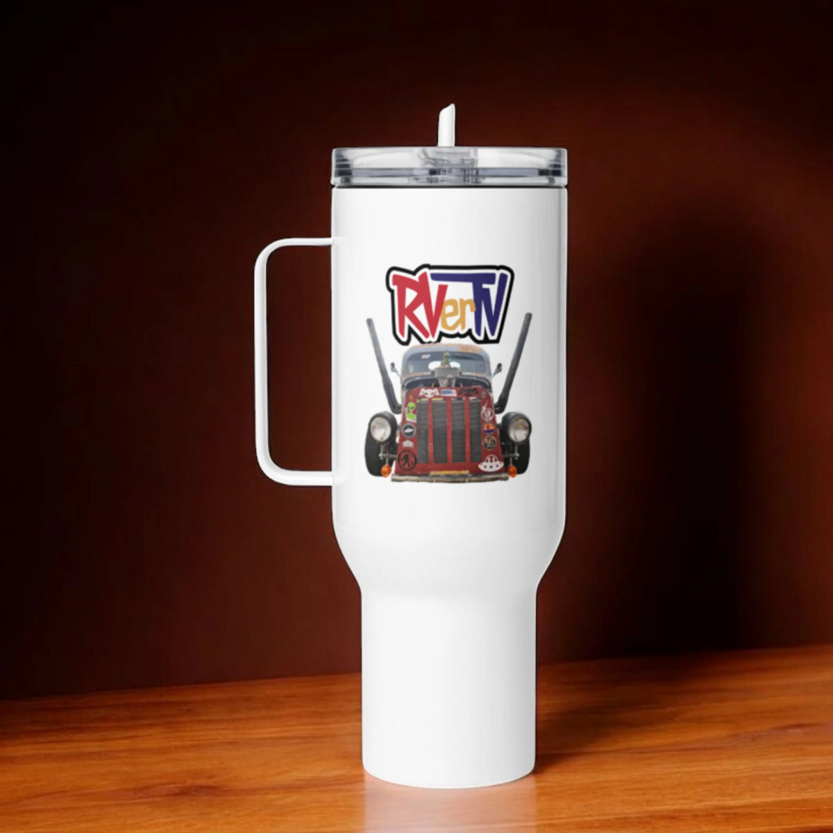 RVerTV with Hot Rod - Travel Mug with Handle